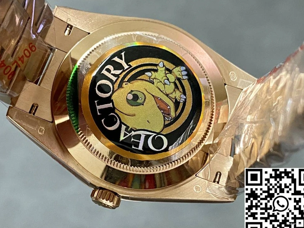 QF Rose Factory Steel Dial Rolex Green Day M228235-0025 Date Tungsten v5 Gold 0217